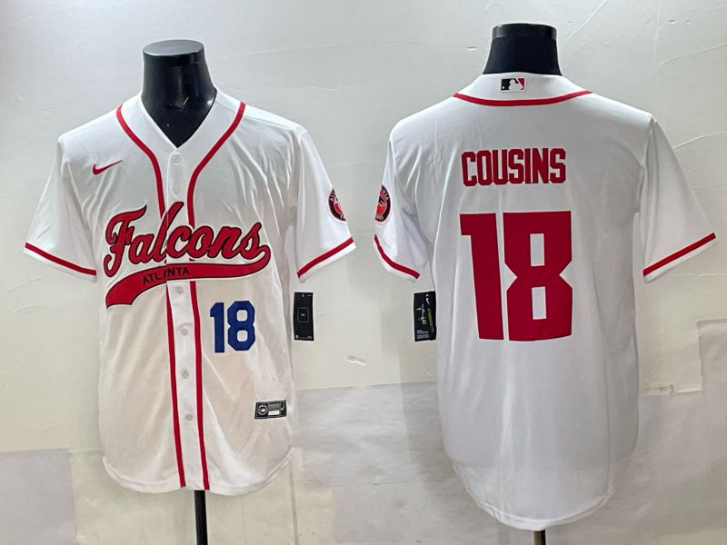 Men 2025 Nike Atlanta Falcons #18 Cousins white Joint Name Limited NFL Jersey style 02->atlanta falcons->NFL Jersey